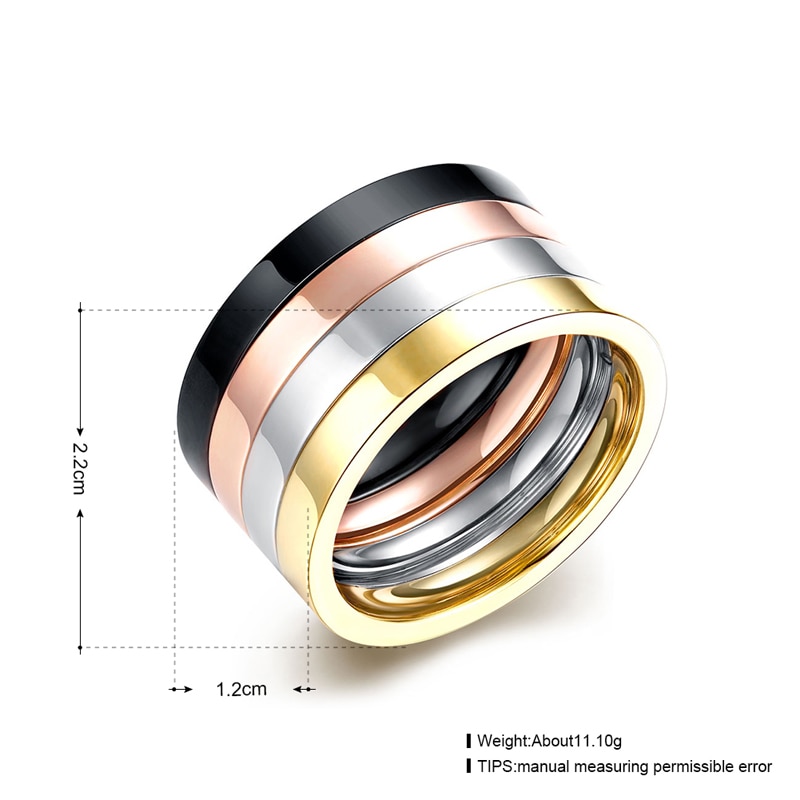 4 stks/set 316L Titanium Rvs Ringen Voor Cool Mannen of Vrouwen Goud Kleur Gothic Vinger Ring Geglazuurd Cool sieraden