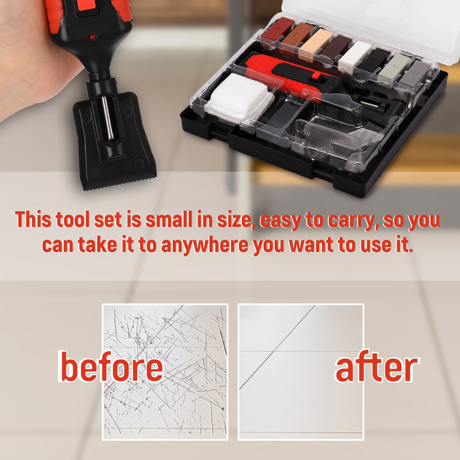 Ceramic Tile Repairing Tool Set Convenient Labor Saving Time Saving Scratch Repairing Crack Fill Tile Surface Repairing Tool