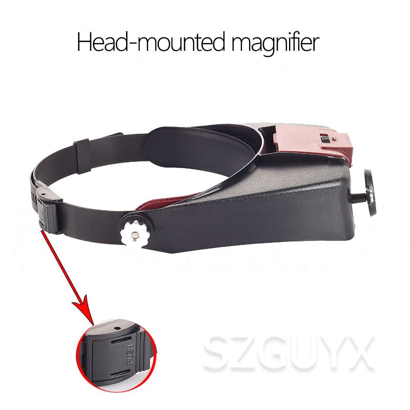 Commercial multifunctional magnifier LED lights can be read Head-mounted old man 10 times magnifying glass