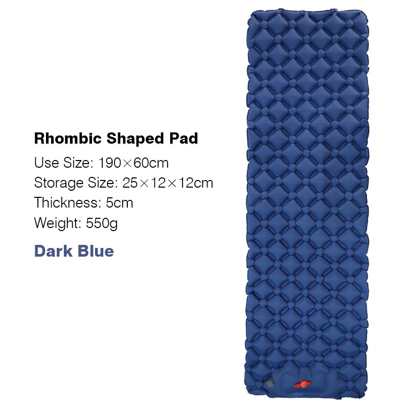 Lightweight Self-inflating Sleeping Pad Air Mattress Camping Tent Sleeping Bag Pad Picnic Beach Cushion Outdoor Sleeping Mat: R.S.2 Dark Blue