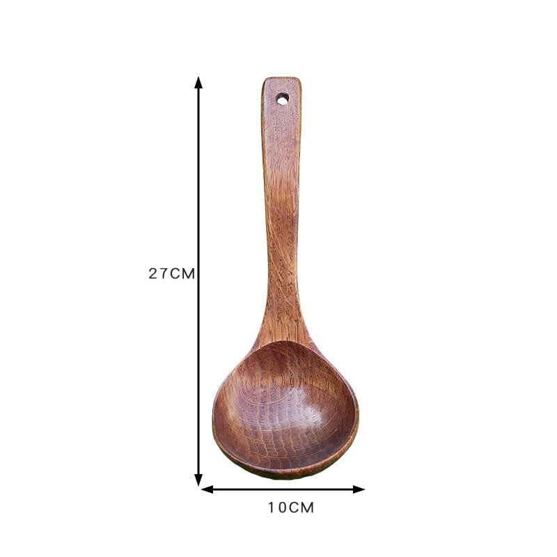 1Pcs Multi Purpose for Home Restaurant Kitchen Tool Wooden Nice Cooking Utensil Soup Spoon Stirring: big bend spoon
