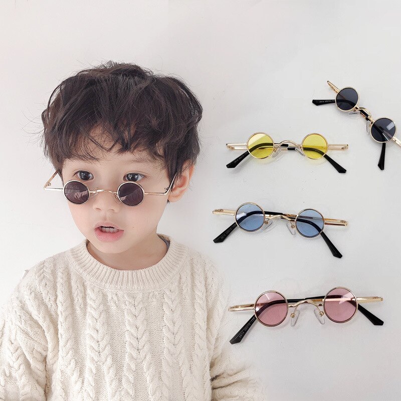 Retro Mini Zonnebril Ronde Mannen Metalen Frame Goud Zwart Rood Kleine Ronde Omlijst Zonnebril Voor Vrouwen Driver Bril