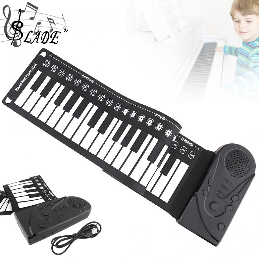 Slade 49 Toetsen Elektronische Draagbare Silicon Flexibele Hand Roll Up Piano Ingebouwde Luidspreker Kinderen Speelgoed Keyboard Orgel