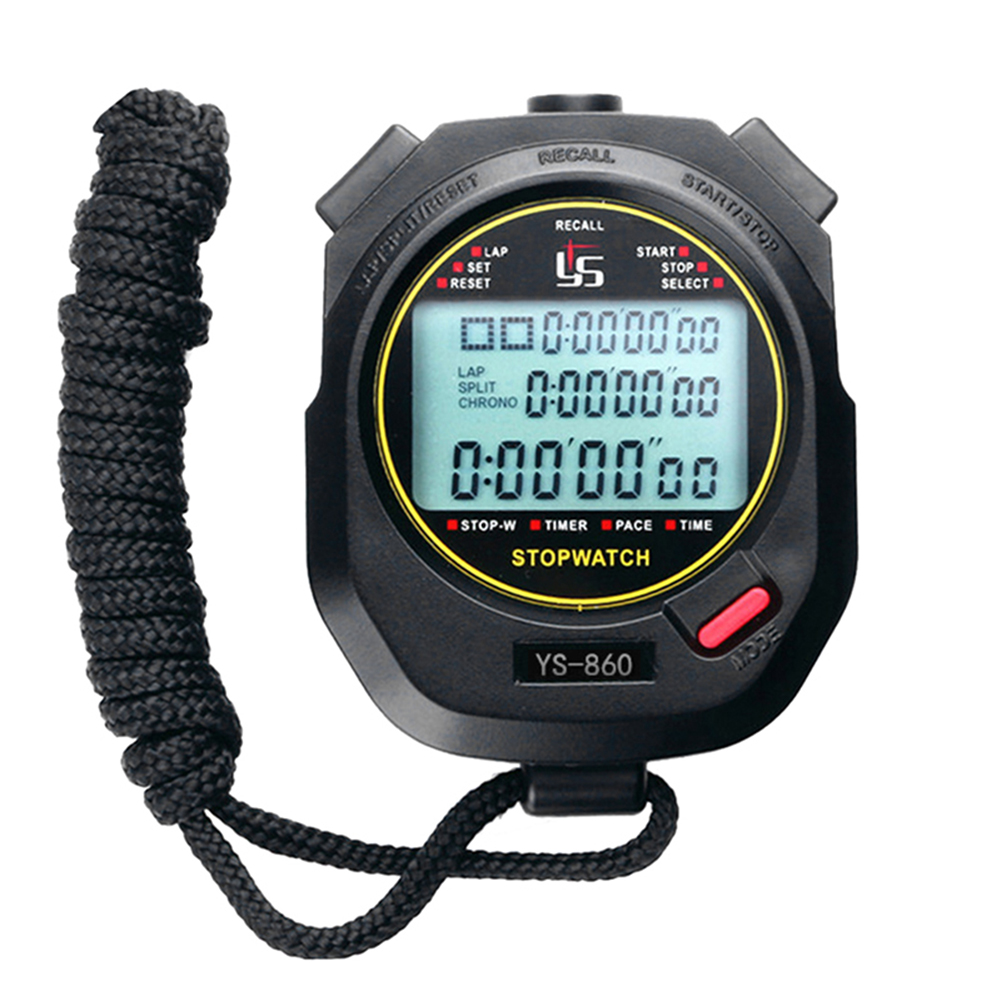 Profession elle Handheld digitale Stoppuhr Timer Outdoor Sport Training Timer Chronograph Stoppuhr 0,01 s Präzision Timer Werkzeuge: WHITE