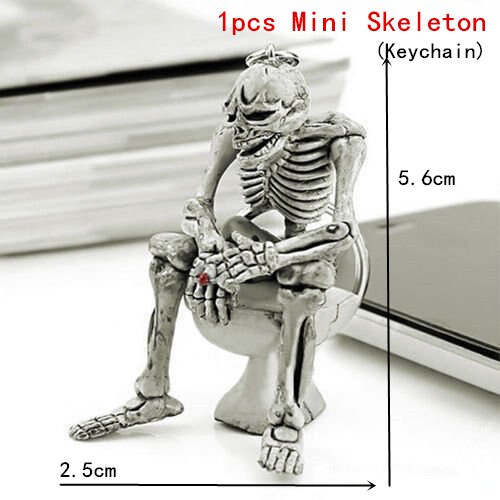 40cm Halloween Skeleton Plastic Human Skeleton Anatomical Model Skeleton for Halloween Party Haunted House Decoration Props Toys: mini keychain skull