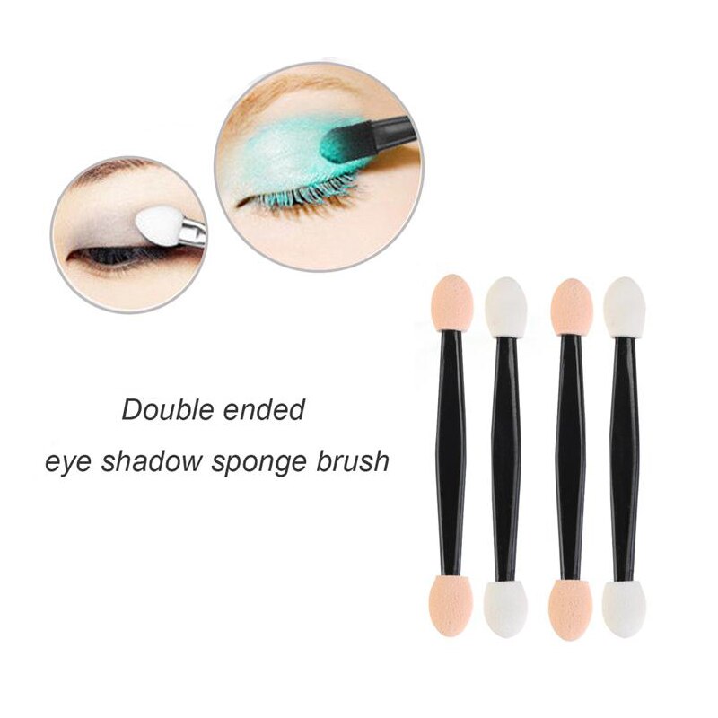 30 stk engangs øjenskygge børster dobbeltsidet svamp nylon sæt øjenskygge børster makeup til kosmetisk applikator makeup