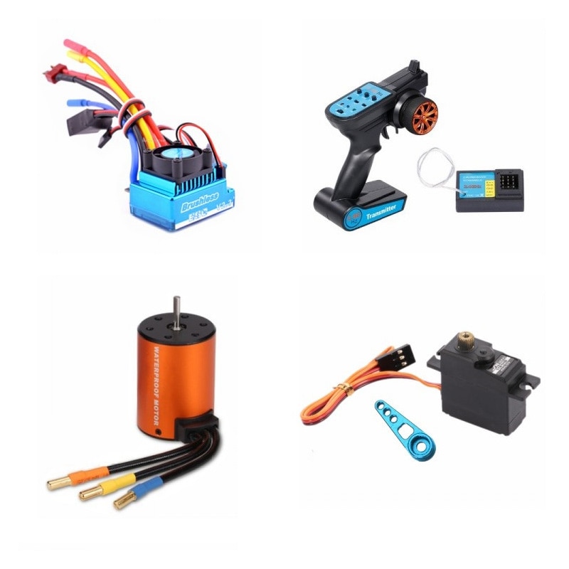 Børsteløst opgraderingssæt motor esc modtager fjernbetjening servosæt til wltoys 144001 a959- b  a979- b rc bildele