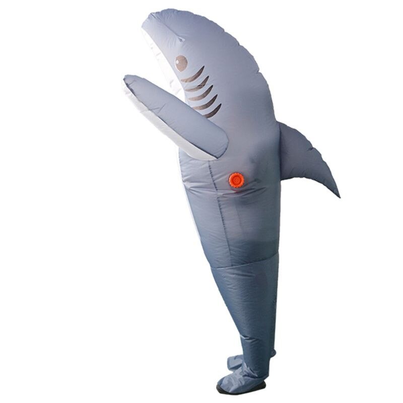 Inflatable Costume Blow up Costume Shark Game Fancy Dress Halloween Jumpsuit USB