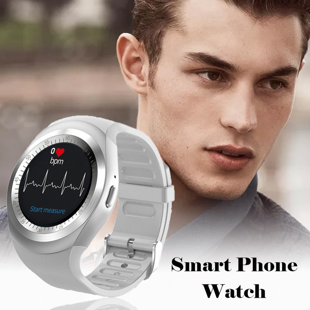 Smart Watch Men Sim Android Round Telephone Message Tips Y1X Smartwatch Sitting Tips Remote Smartwatch Sport Watch TPU Band