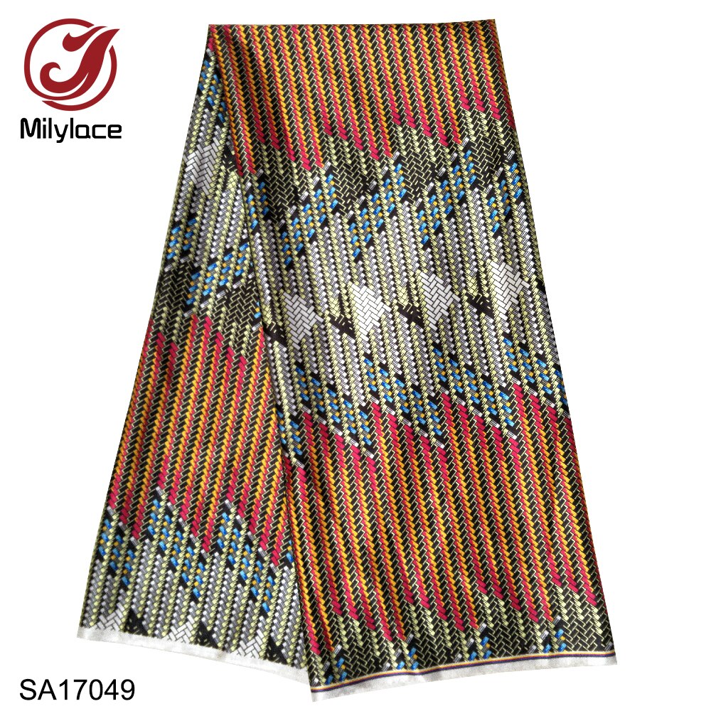 Milylace beliebte digitale gedruckt wachs muster satin stoff afrikanische digital gedruckt wachs muster satin stoff SA17050
