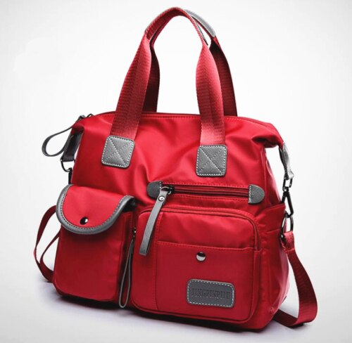 Yogodlns Nylon Vrouwen Messenger Bags Casual Grote Capaciteit Dames Handtas Vrouwelijke Crossbody Schoudertassen Waterdicht: red