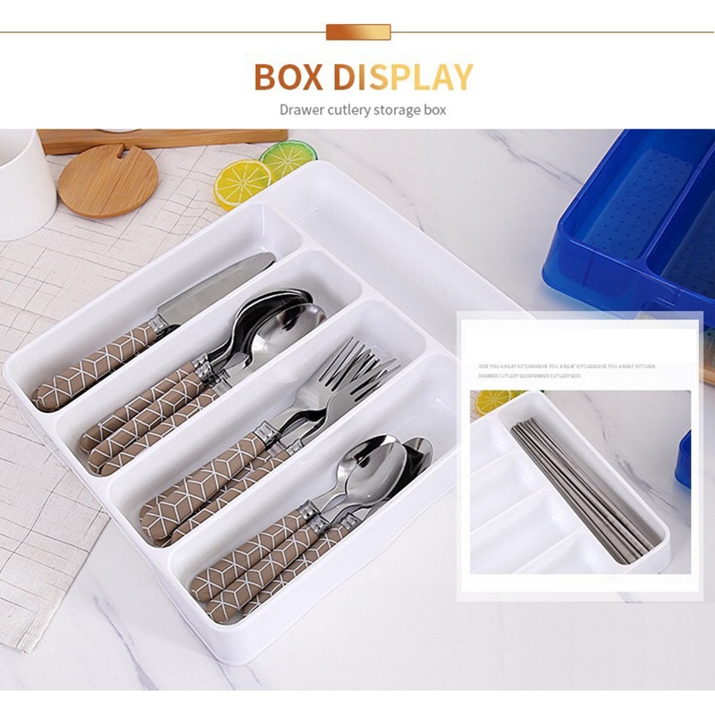 Kitchen Tools Drawer Organizer Tray Spoon Forks Cutlery Separation Finishing Rack Storage Box Portable Cutlery Storage Organizer