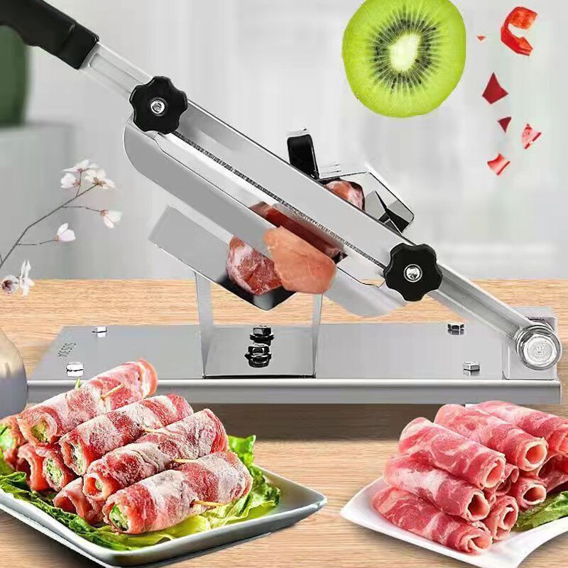 Commercial Household Manual Meat Slicer Lamb Beef Meatloaf Meat Cutting Machine Vegetable Mutton Rolls Hand Mincer Cutter