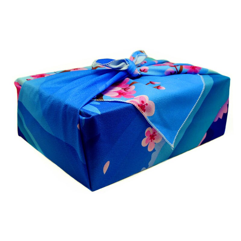 Furoshiki-Pañuelo de poliéster de estilo japonés, tela de envoltura Bento impresa de un lado, varios usos