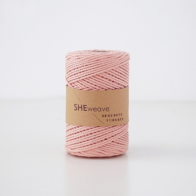 100m farvet vævet tråd garn blød polyester vævet taske vævet garn tæppe diy håndstrikket materiale farve bomuldsreb: Lotus farve