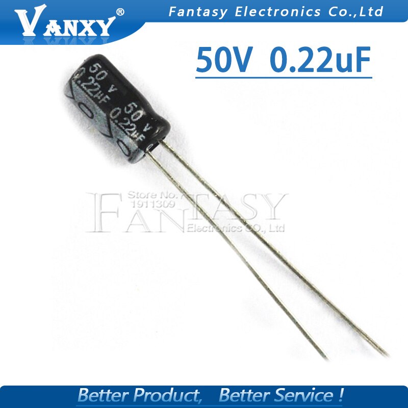 50 stk higt 50 v 0.22uf 5*11mm 0.22uf 50v 5*11 elektrolytkondensator