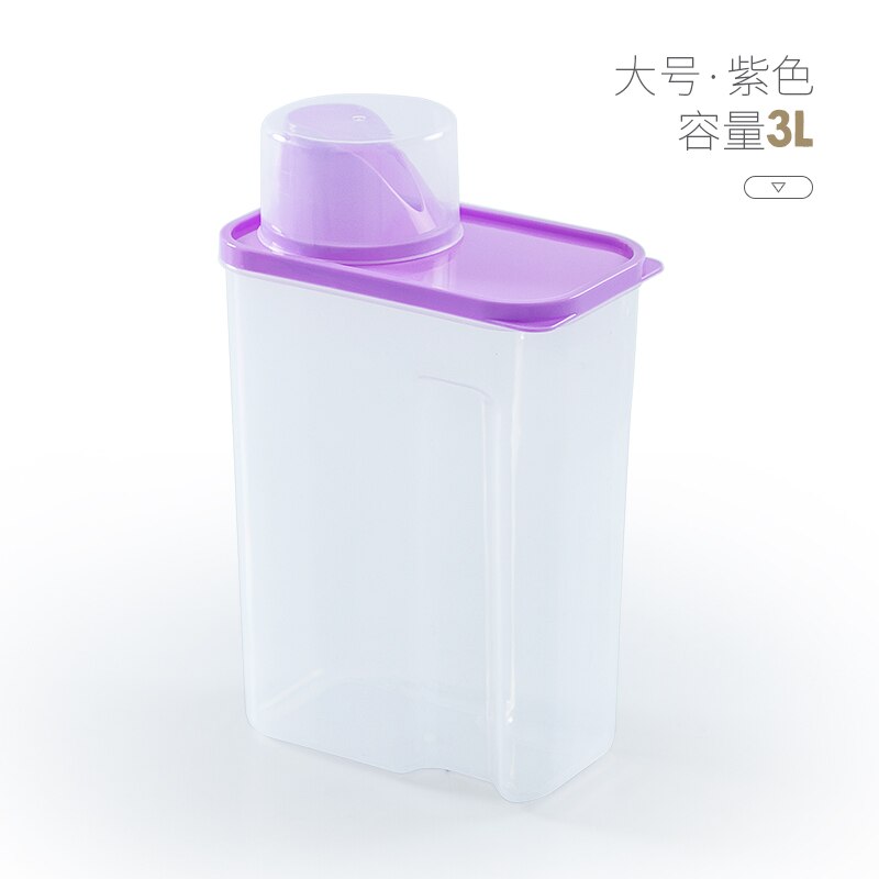 Plastic washing powder storage box for household transparent covered laundry container tank mx7111743