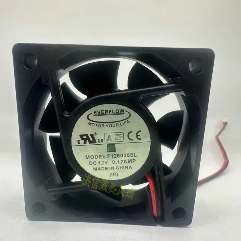 Nowy wentylator chłodzący do EVERFLOW 6025F 126025 Wentylator chłodnicy SL DC12V 0,12AMP 60*60*25MM