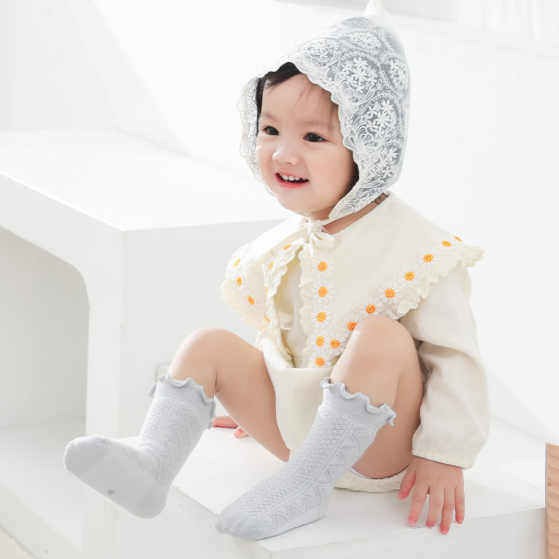 Herbst Winter Warme Baby Socken Nette Einfarbig Lang Säuglings Kleinkind Rüsche Socken Weiche Baumwolle Elastische freundlicher Mädchen Junge Boden socken
