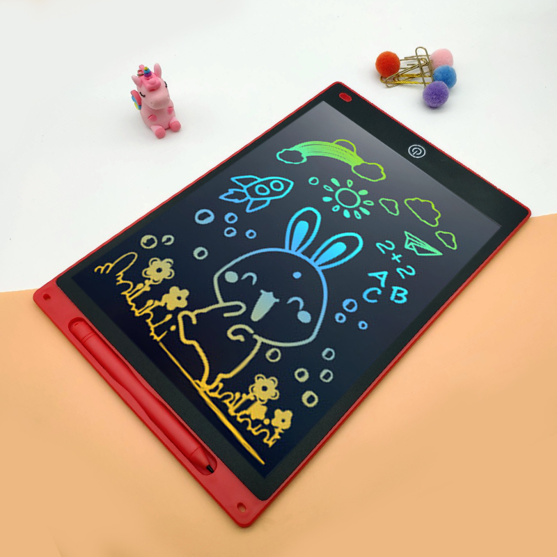 12 Zoll elektronisches Zeichenbrett (Helligkeits steigerung um 20%), Schreib tablet für Kinder, buntes Bildschirm-Doodle-Board: Rot