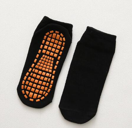 Antislip Vloer Van Trampoline Sokken 'S Pretpark Indoor/Rubber Katoen Peuter Kids Kinderen Jongen Meisje Korte sokken Effen: Black non - slip