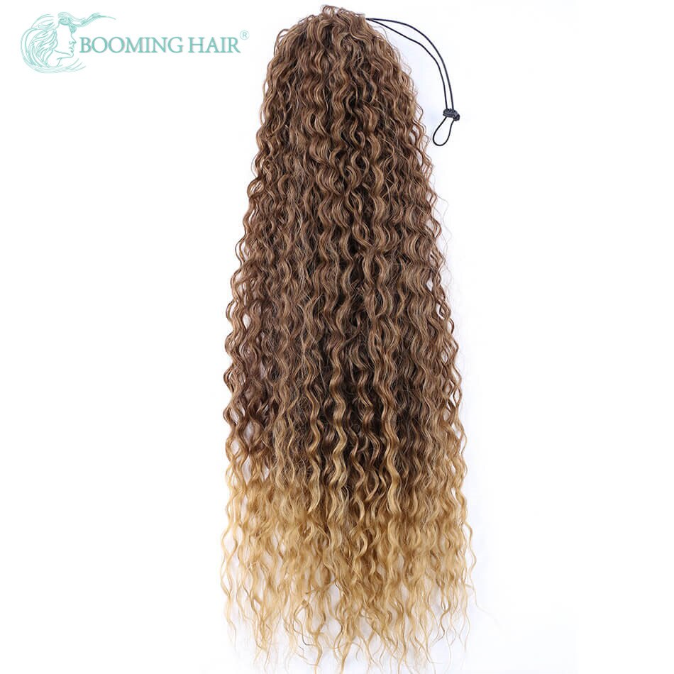 Coletero de onda larga de agua extensiones de cabello con Clip, pelo sintético, cola de caballo de 32 pulgadas