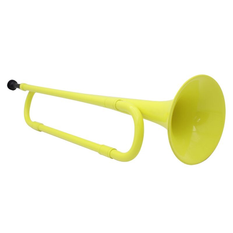 B flad bugle kavaleri trompet plastik med mundstykke til band skoleelever gul farve