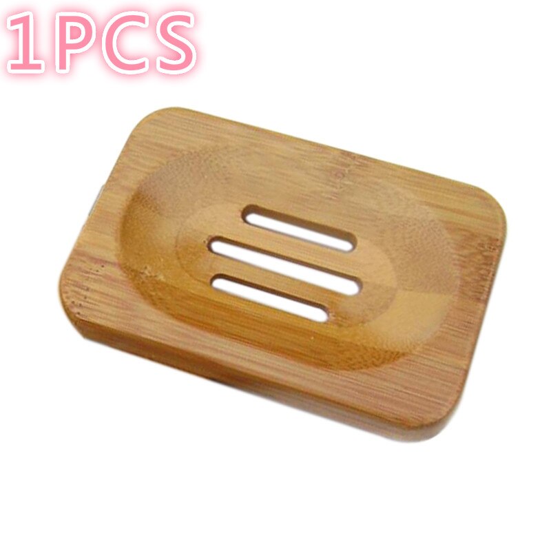 Bandeja de madera Natural de bambú para jabón, soporte de rejilla para guardar jabón, caja de placa portátil, jabonera de baño para el hogar: Default Title