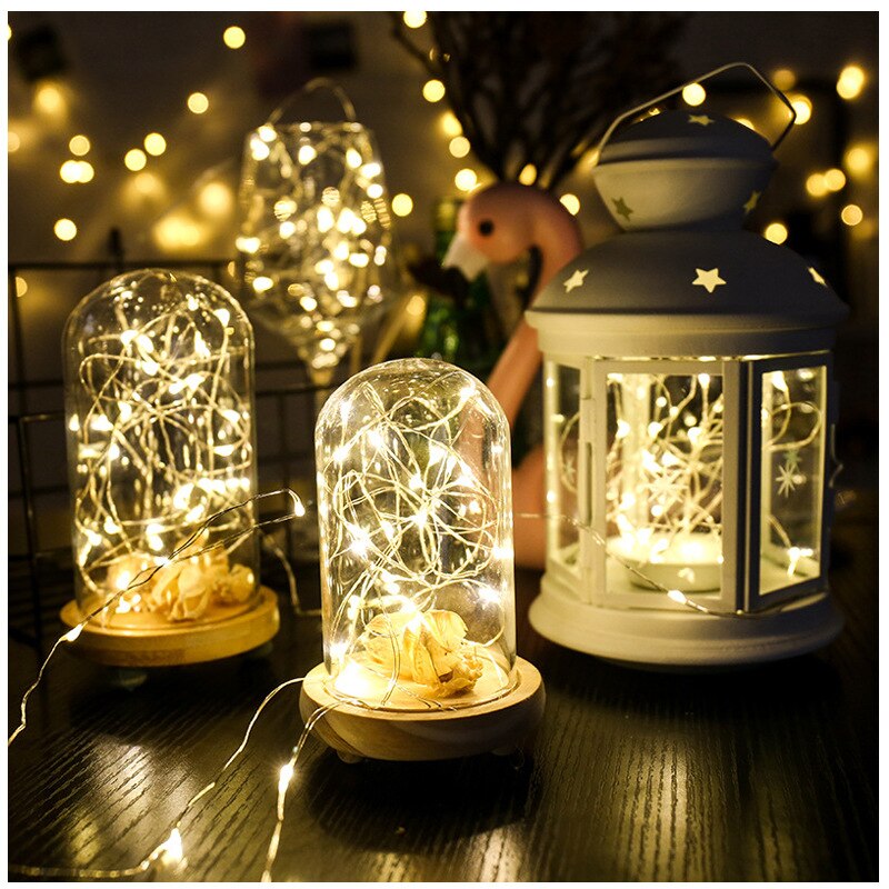 Wonderlife Led Snaar Licht Koperdraad Fariy Light Usb Operated Guirlande Decoratie 5M Bruiloft Kerst Feestverlichting