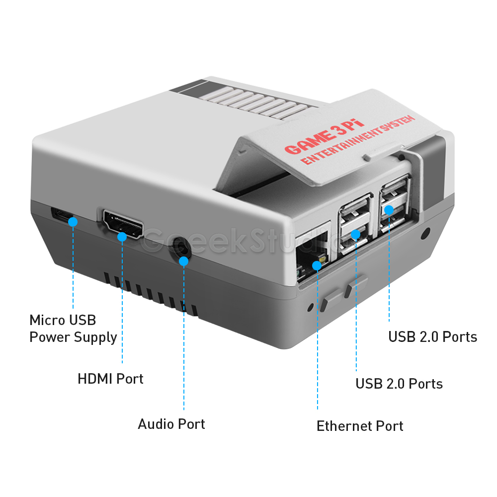 Nes3Pi Nes Stijl Case Kit Abs Functionele Koelventilator Heatsinks Schroevendraaiers Voor Raspberry Pi 3B +/3B/2B