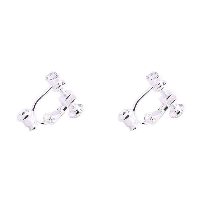 Spiral ear clip female invisible painless diamond ear clip artifact no hole ear clip high sense earrings to ear clip converter: Silver