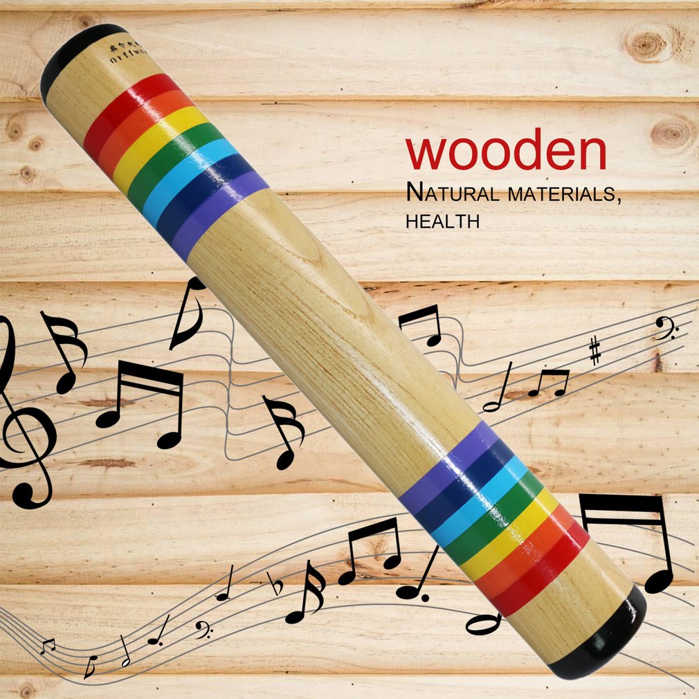 SH18C Kinderen Baby Kids Massief Houten Kleurrijke Zand Geluid Maker Hand Schudden Speelgoed Muziekinstrument voor