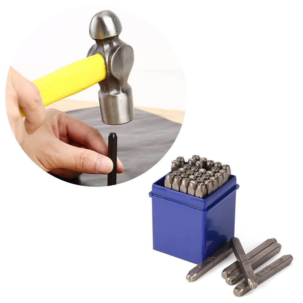 4/5mm Alphabet Number 36Pcs Letter & Number Punch Stamp Steel Alphabet Stamping Pressing Kit for DIY Belt Leathercraft Tool