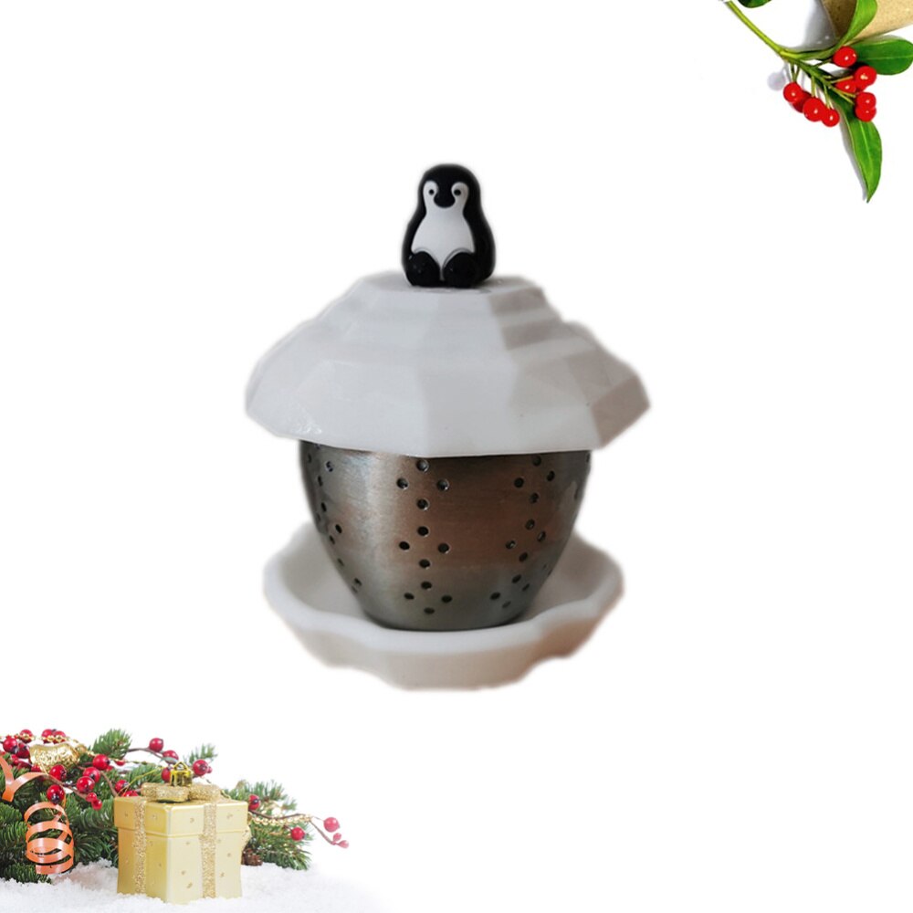 Edelstahl Tee Infuser Filter Pinguin Tee Sieb Tee Filter Tee Leckage Tee Kunst Werkzeug für Haus (Weiß): Ursprünglich Titel