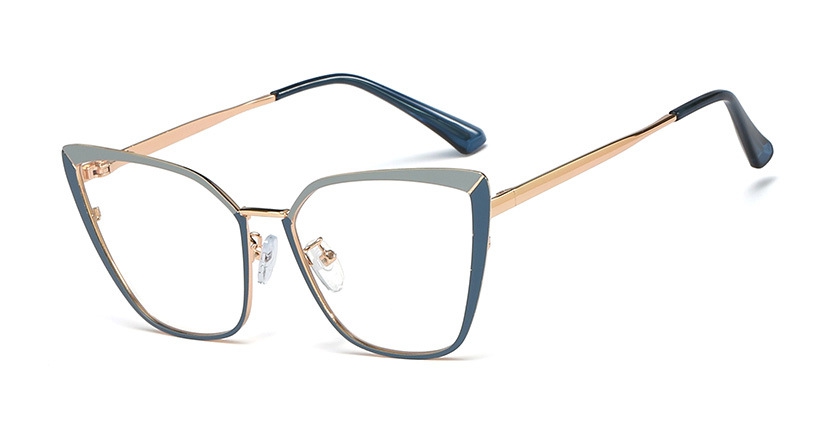 48104 Cat Eye Retro Ultralight Metalen Brilmonturen Mannen Vrouwen Optische Mode Computer Bril: C3 gray blue