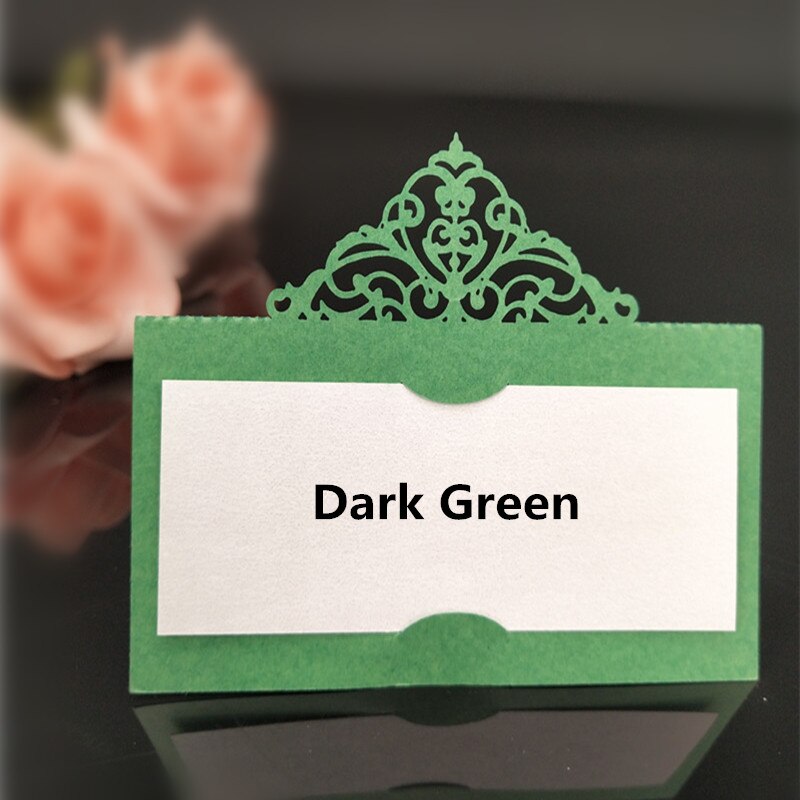 100pcs DIY Seat card Party table decoration Place Cards Party Table Name Card Guest Place Cards Wedding Decor party Supplies 8Z: dark green