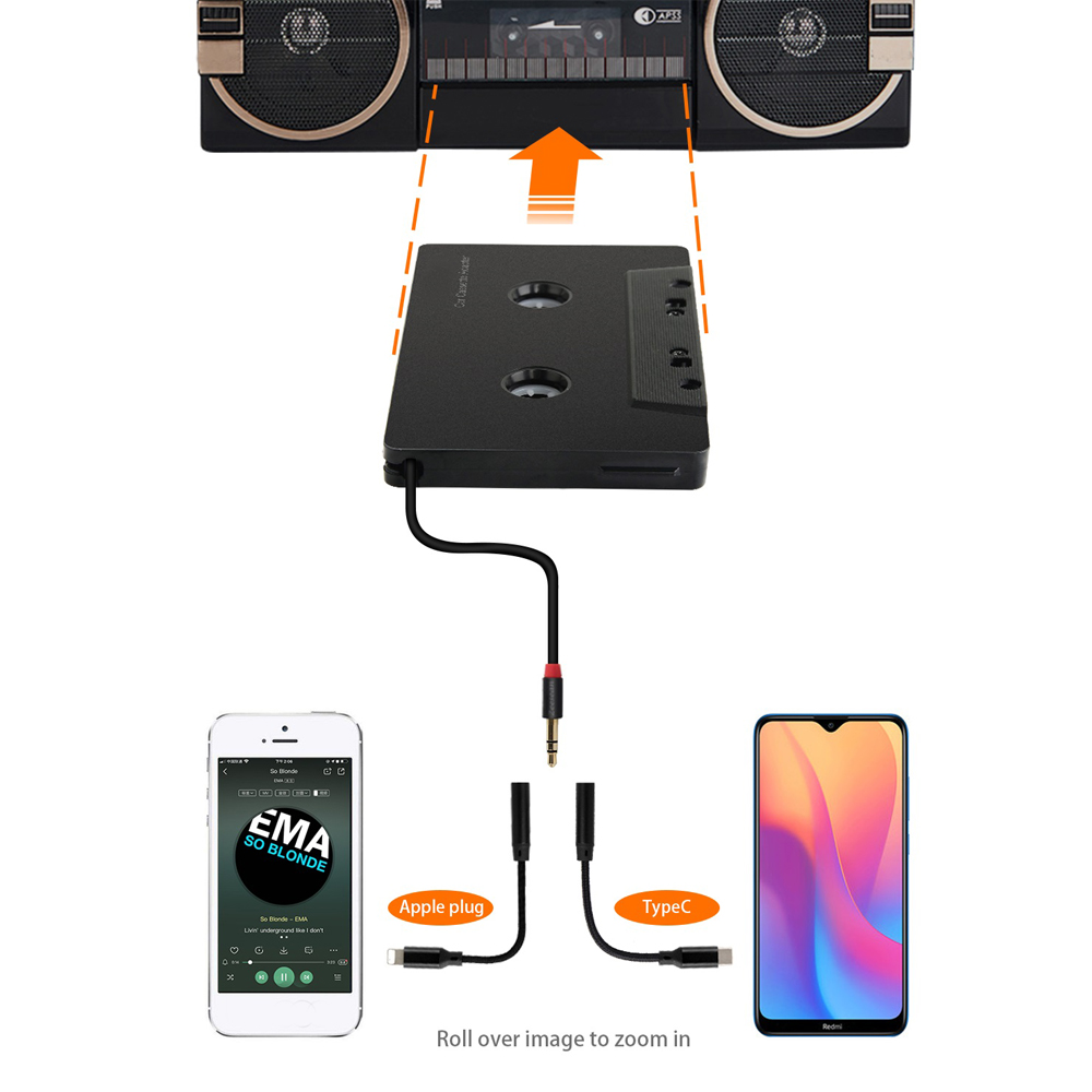 Aux Adapter Auto Band Audio- Kassette MP3 Spieler Konverter 3,5mm Jack Stecker Für iPod iPhone MP3 Telefon AUX Kabel CD-Spieler