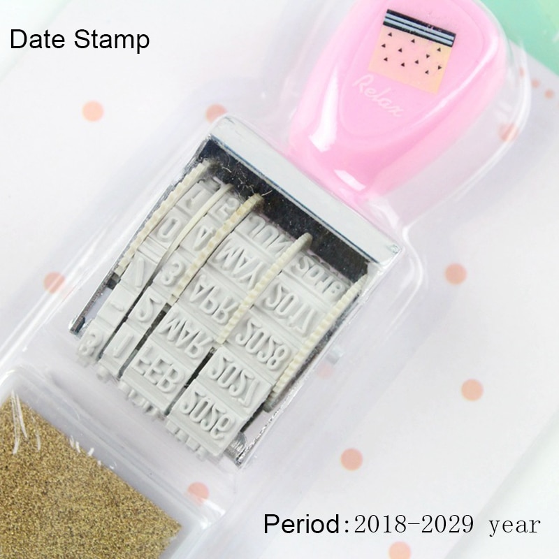 Leuke Fruit Datum Stempel Set voor Planner Rubber Stempel met Verstelbare Datum Journal Postzegels Kantoor en Schoolbenodigdheden Briefpapier