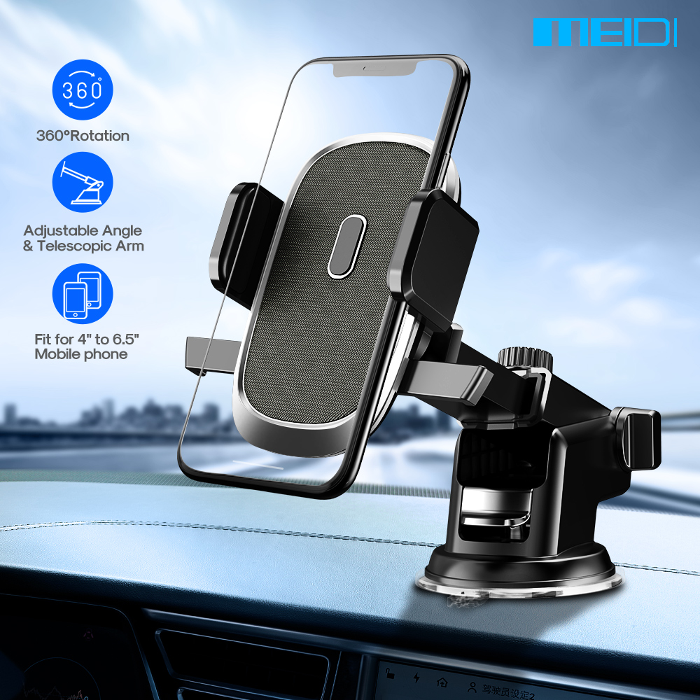 Meidi Auto Telefoon Houder Dashboard Mount Voorruit Zuignap Houder 360 Rotatie Auto Beugel Voor Mobiele Smart Phone