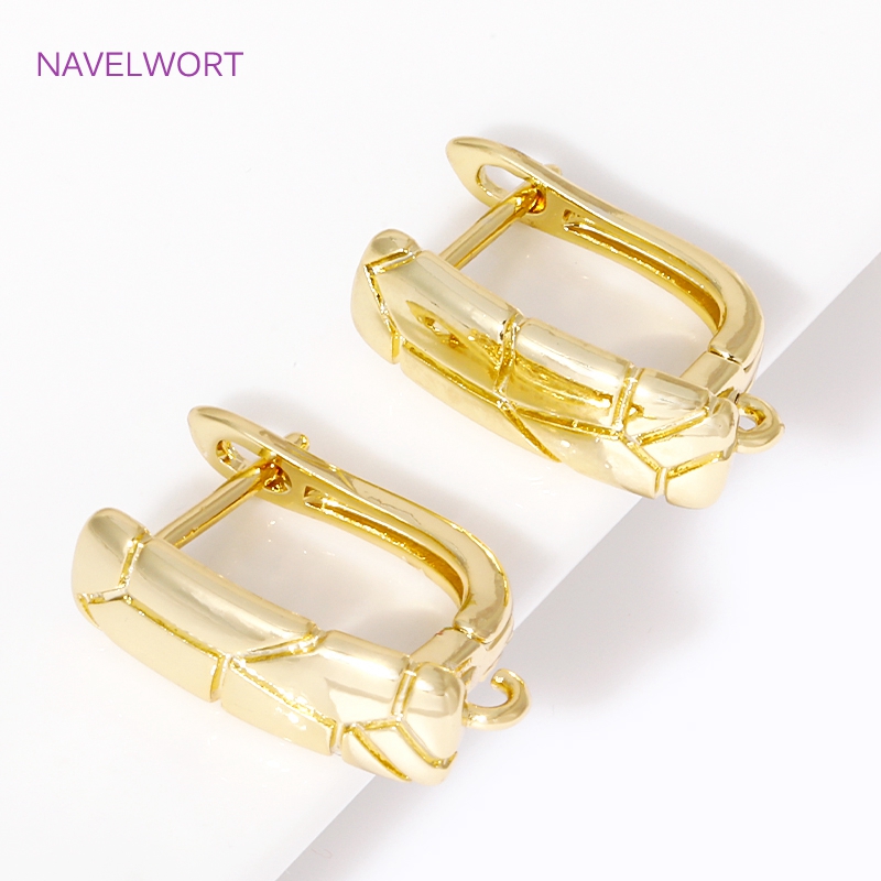2/4 Uds. Accesorios para pendientes Shvenzy chapados en oro de 18K, alambres de latón, sujetadores para pendientes, para pendientes DIY, accesorios para hacer joyas