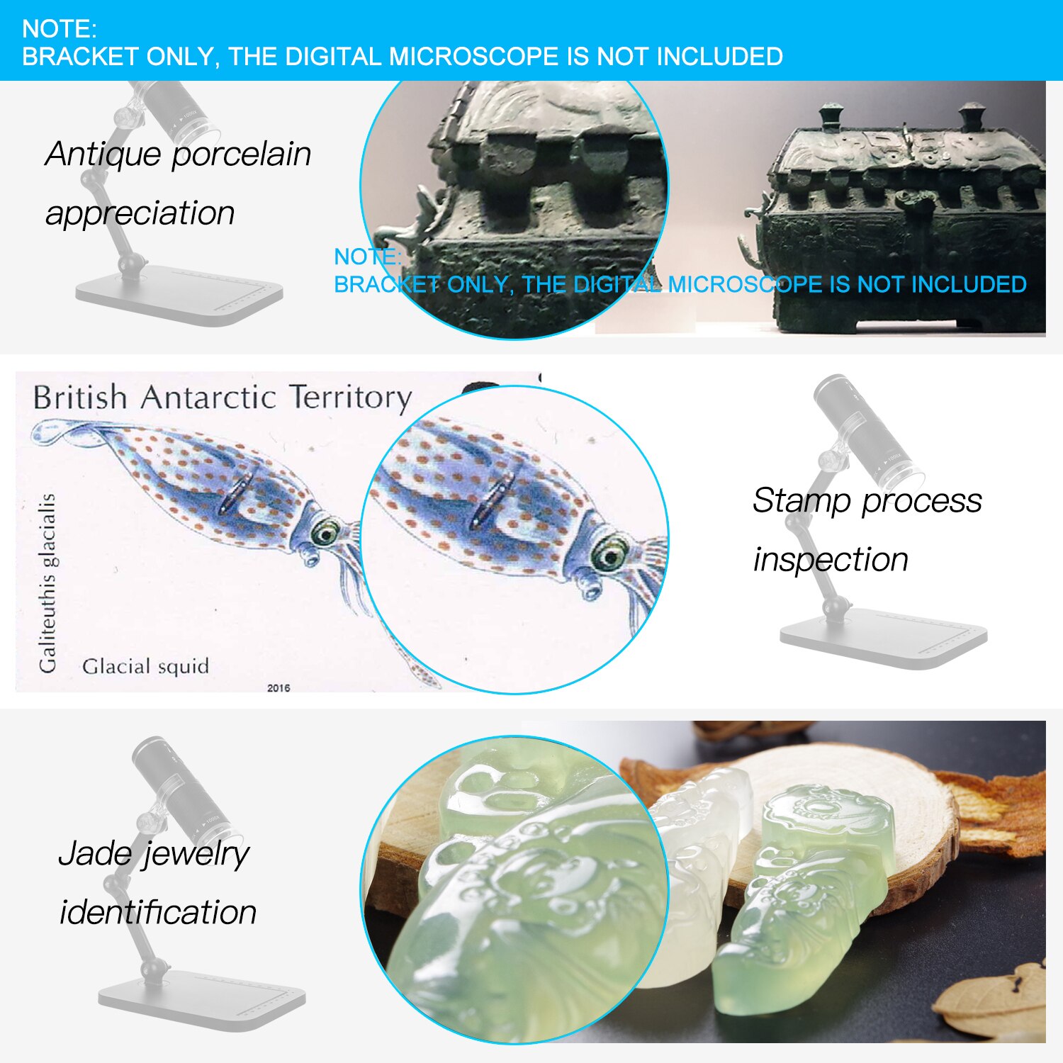 Mini Digital Microscope Stand Magnifier Camera Stand Holder Adjustable Bracket Universal Support Base for Digital Microscope