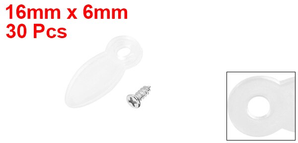 Uxcell Frame Turn Knop, 3/5 "Plastic Shape Met Schroeven Voor Opknoping Foto 'S, 30 Pcs (Clear): Default Title