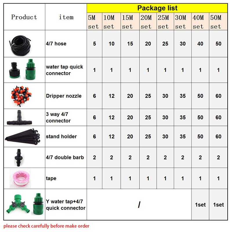 5-50M Garden watering Drip Irrigation Spray Nozzle Kit Micro sprinklers system 4/7mm hose plant veg Water irrigazione Set