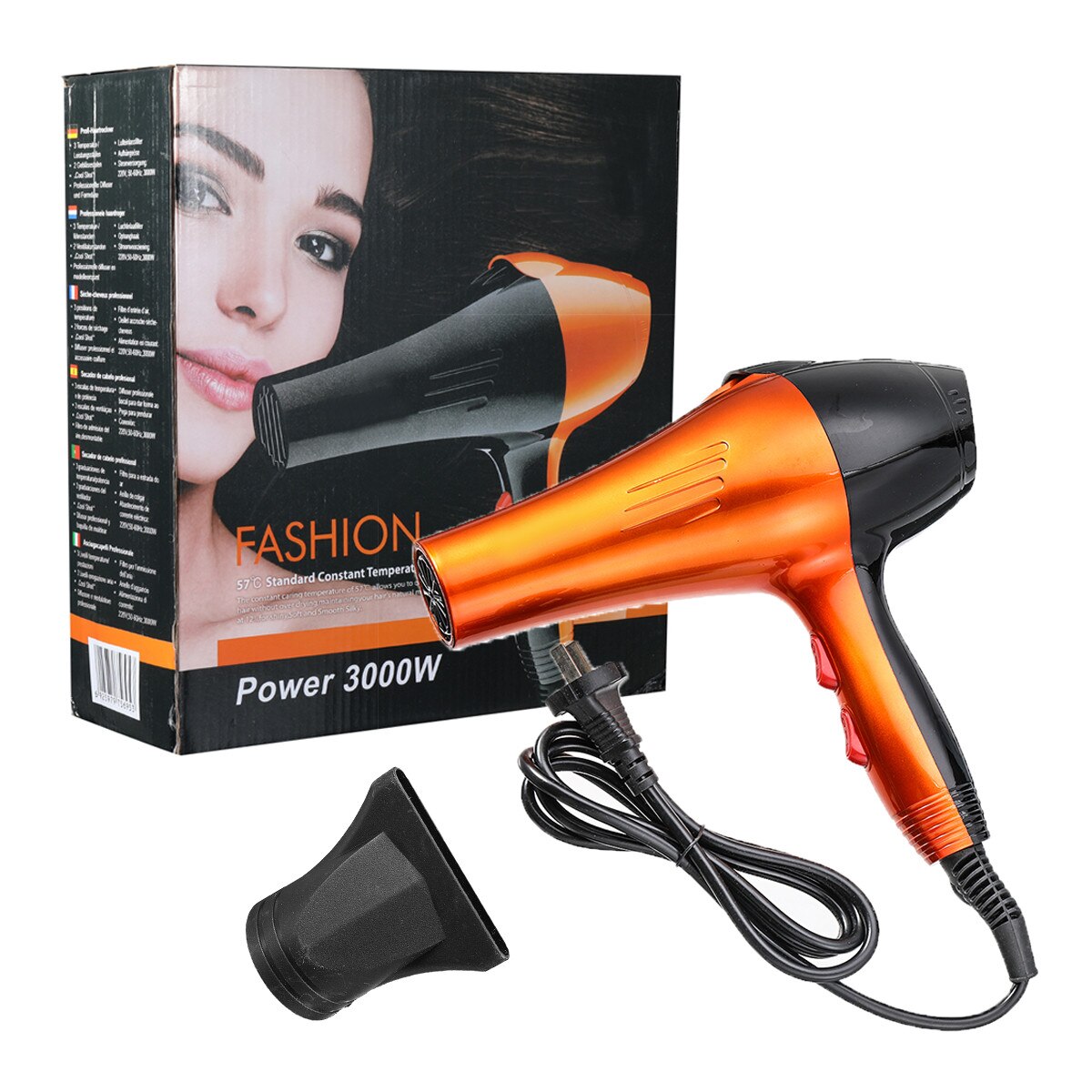 Secador de pelo de 110v con enchufe estadounidense de 3000W, aire y frío, secador de pelo, secador de pelo, herramientas de estilismo para salones y uso doméstico, secador de pelo