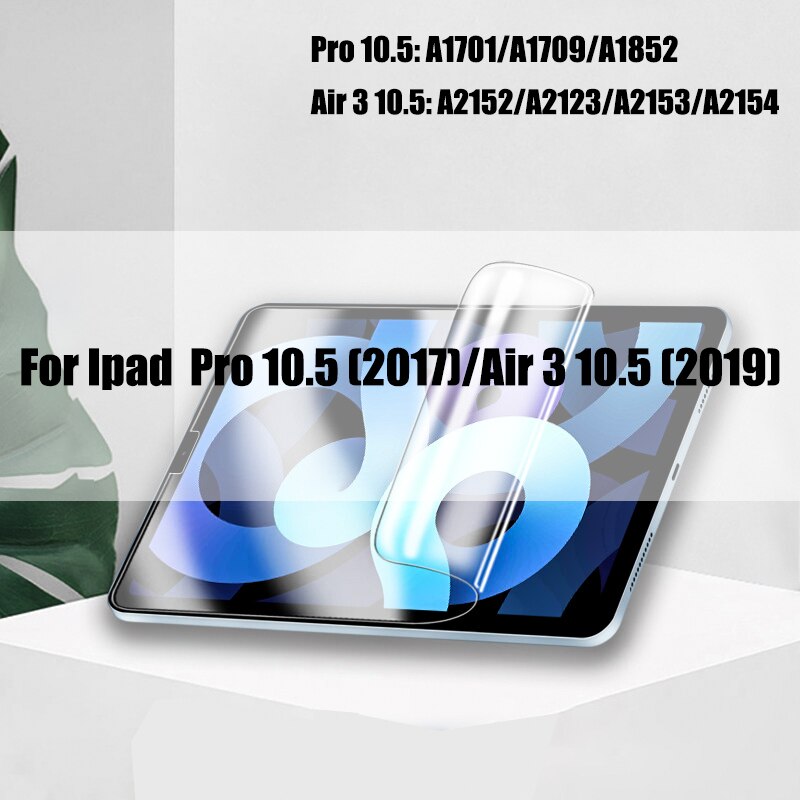 Hydrożel Film dla nowego ipada Pro 11 10.2 12.9 9.7 10.5 9 Screen Protector dla Ipad 8 Mini 6 5 2 3 Air 4 Gen 1 2021 2020 bez szkła: Air 3 Pro 10.5 inch