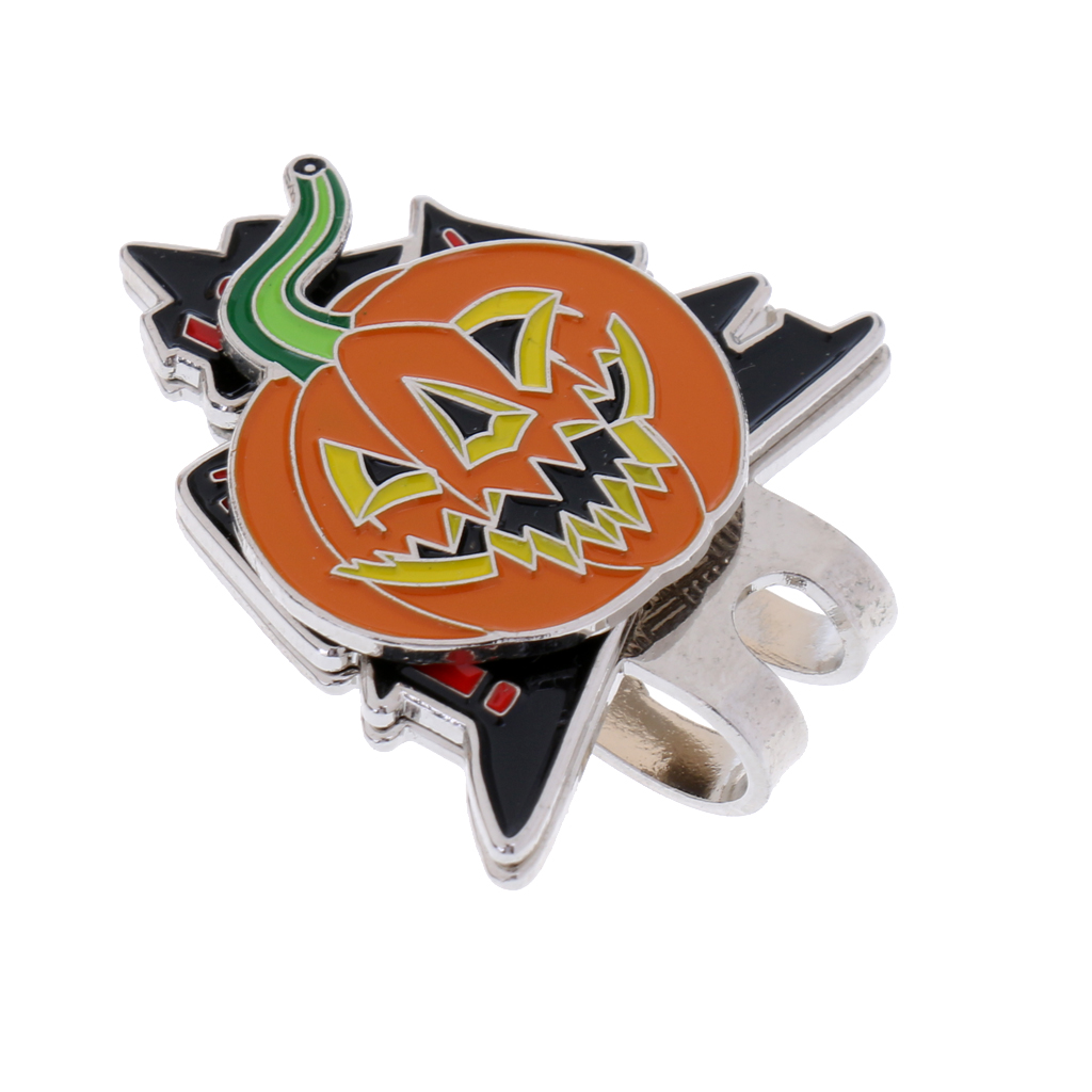 Robust sjovt halloween græskar magnetiseret hat cap clip-on golf markør golf tilbehør