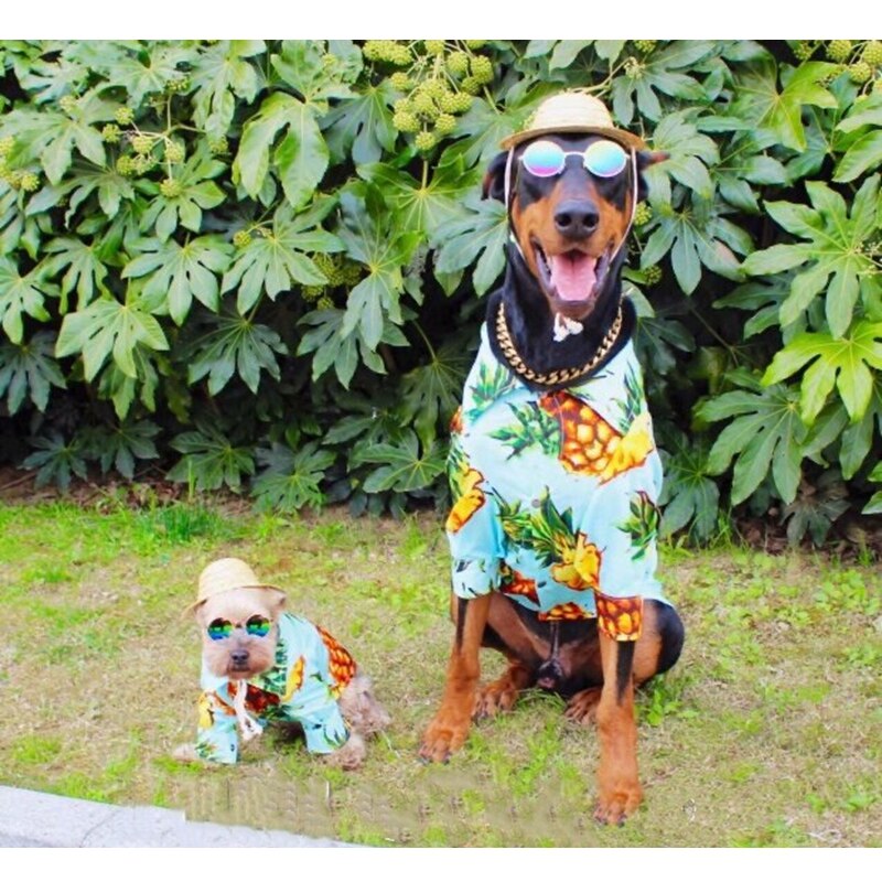 Hawaiian Bloem Hond Shirt Voor Kleine Medium Grote Honden Puppy Franse Bulldog Pug Zomer T-shirt Vest Huisdier Kleding Kostuum TLC15