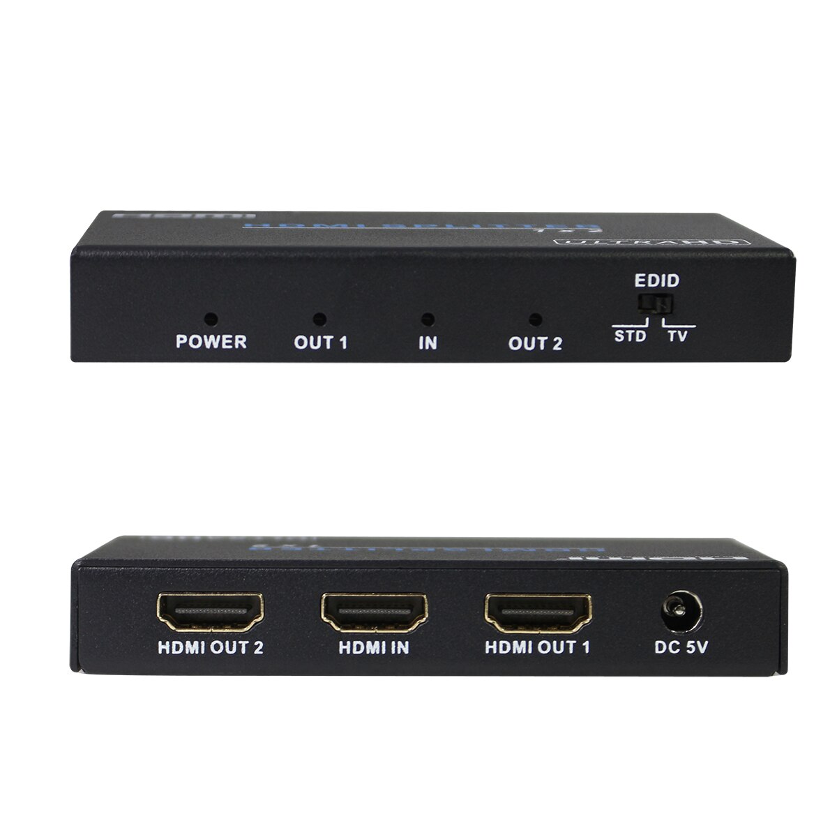 HD Splitter 4K/60Hz 1080P Switcher Box 18Gbps 1 In 2 Out Video Support LPCM7.1CH TrueHD DTS-HD Master Audio for TV Monitor