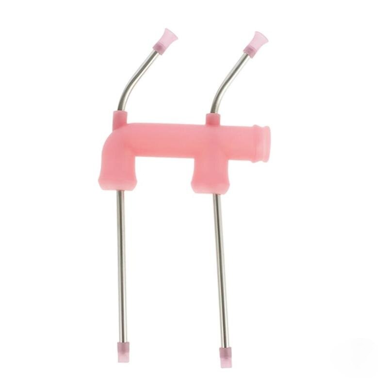 1PC Bier Schnorchel Stroh Bier Dispenser Doppel Schnorchel Trinken Bier Bar Werkzeuge Festivals Party Dispenser Unterhaltung Zubehör: 03-Pink Double Bott
