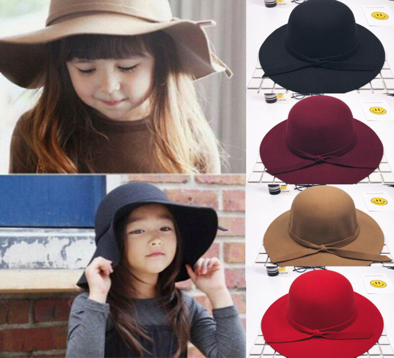 Baby Meisjes Herfst Zon Cap Brede Rand Strand Reizen Boog Hoed Strand Toevallige Grote Hoed Strik Zonnehoed Bowler Zon caps Fotografie Props